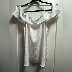 Naked Zebra White Off-Shoulder Camisole